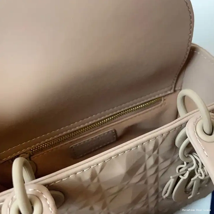 Cheap Dior Apricot Small Bag Calfskin Cannage Frosted Ultramatte Lady 0408 Luxury